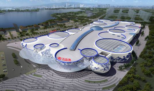 ga黄金甲打造全球首个青花瓷主题建筑幕墙的南昌万达茂商业中心震撼开业