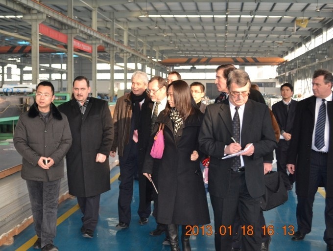 匈牙利客人到江西ga黄金甲新材料公司考察