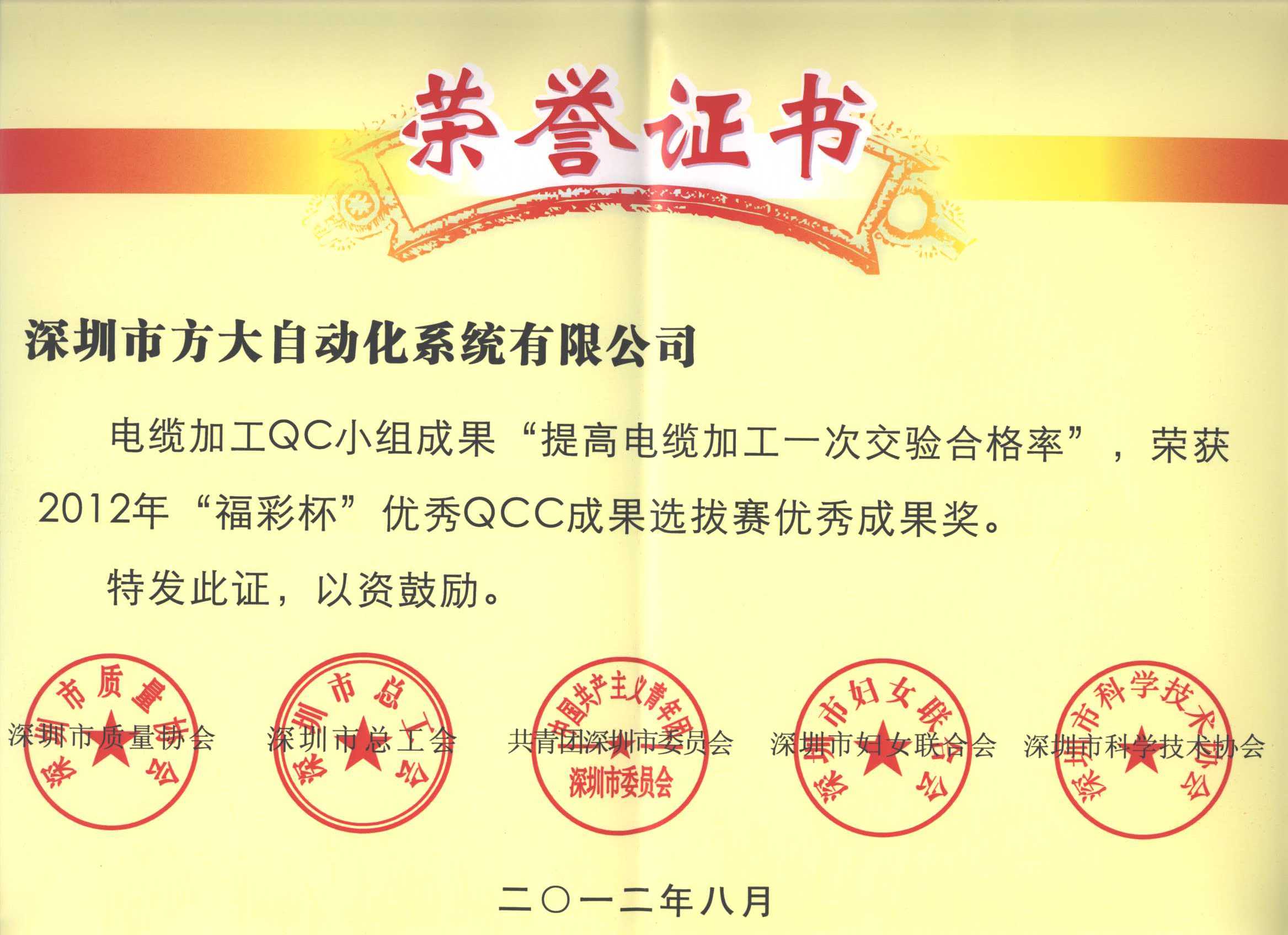 ga黄金甲集团荣获三项深圳市QCC小组优秀成果奖